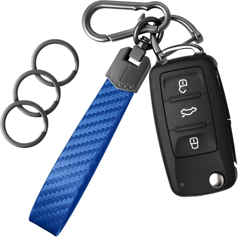 OHKYOOT Store Leather Car Keychain,Carabiner Clip Key Fob Keychain for Home Car Keys Women Men - Image 1